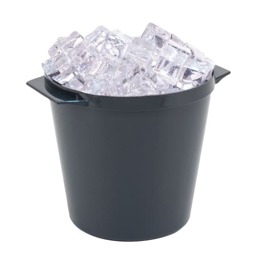 Essential 3 Quart Round Ice Bucket with Handles, Graphite
